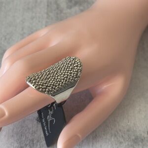E&L Israel Sterling Silver Electroform Popcorn Statement Ring Sz. 7